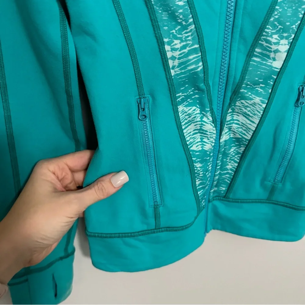 Ivivva Perfect Your Practice Jacket Teal Girl’s Size 10 Full Zip *Flawed